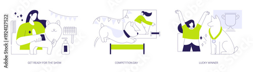 Pet show isolated cartoon vector illustrations se