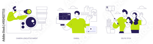 Smartphone accessories isolated cartoon vector illustrations se