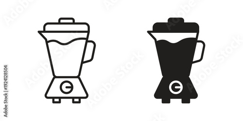 Blender icon vector pack. Thin linear and black flat style.