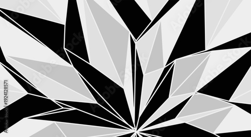Geometric pattern with black and gray facets creating an abstract modern design