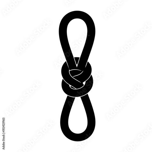 Bowline Knot Silhouette for Essential Rescue Loops - Marine and Climbing Concept
