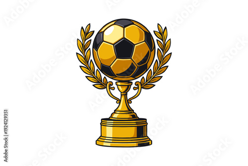 gold trophy cup on white background