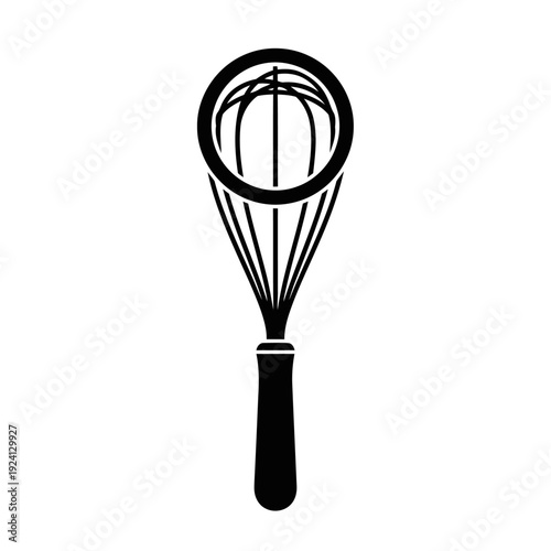 Wire Danish Dough Whisk Silhouette for Artisan Baking - Pastry Preparation Concept