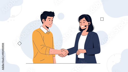 Business partners shaking hands, agreement, cooperation, customer service, teamwork concept