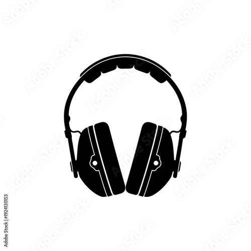 Hearing Protection Ear Muffs Silhouette for Noise Reduction - Safety Gear Concept