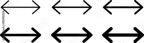 Set of modern black arrows for navigation and direction