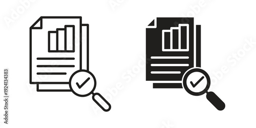 Compliance document icon vector pack. Thin linear and black flat style.