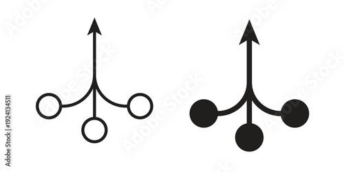 Consolidation icon vector pack. Thin linear and black flat style.