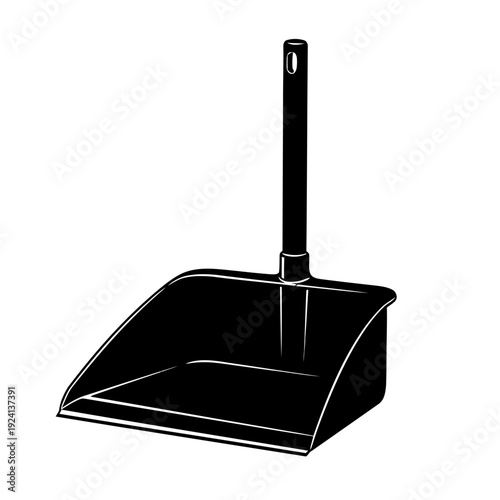 Wide Metal Industrial Dustpan Silhouette for Commercial Cleaning - Janitorial Concept