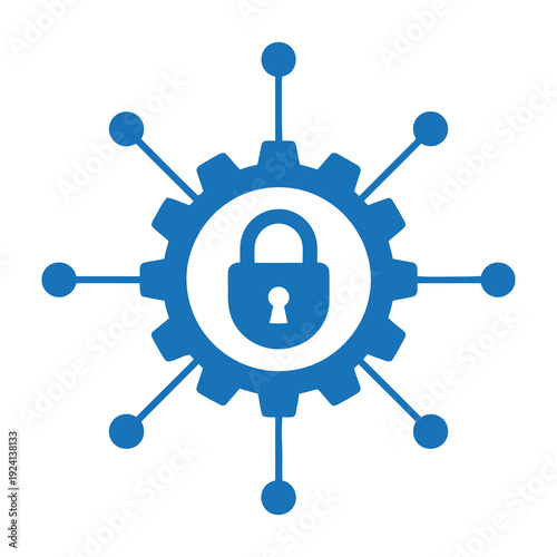 Digital security and technology system with lock and gears