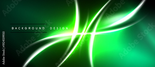Vibrant green abstract background. Dynamic lines create luminous effect. Modern design suitable for digital projects.