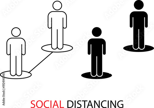People keeping safe distance in modern society