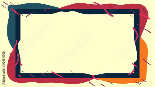 Modern abstract frame with bright strokes