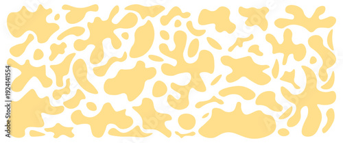 Set of neutral abstract with smooth cream and beige organic blobs on warm backdrop, minimalist elegant textures for cosmetic packaging, lifestyle branding, home textiles