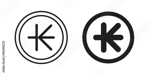 Kip icon vector pack. Thin linear and black flat style.
