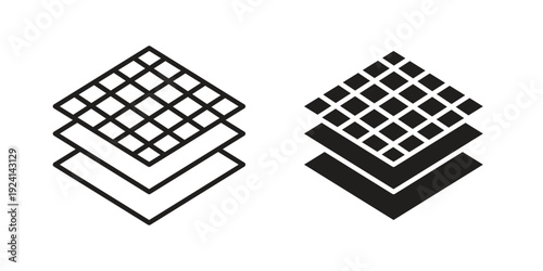 Land layers icon vector pack. Thin linear and black flat style.