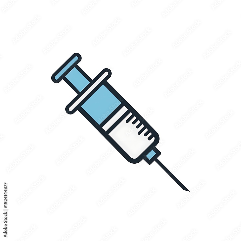 Fototapeta premium Medical syringe needle for injection and vaccination icon