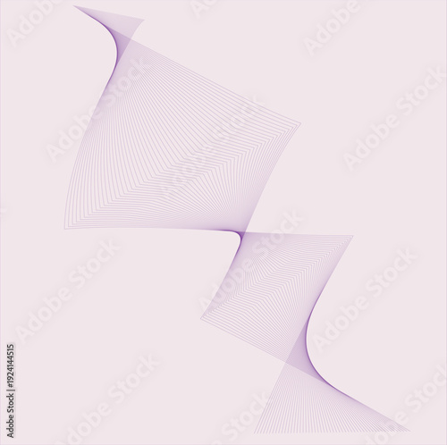 Graceful flowing purple lines form an elegant spirograph like design against a soft pastel colored backdrop