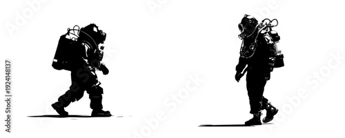 Explorer of the Deep: A Silhouette of a Diver