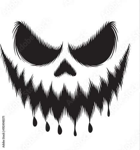 Creepy skull face with menacing eyes