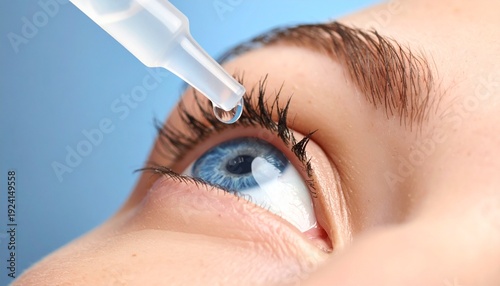 Eye drops being dropped in Eye - Eye strain medicine - Artificial Tears - Eye Strain - Pink Eye, Conjunctivitis, Glaucoma, Dry Eyes, Syndrome, Uveitis, Corneal Ulcer, Allergy, Hay fever, Itchy Eyes