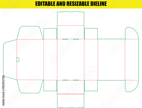 Customizable Packaging Box Dieline for Product Manufacturing and Design Projects