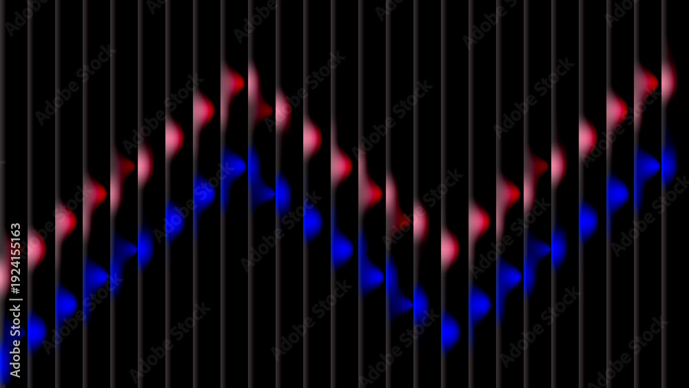 Fototapeta premium Abstract pattern of red blue and black vertical lines