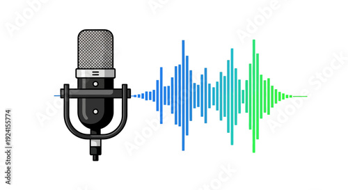 Dynamic neon blue sound wave equalizer graphic displaying intricate audio frequency vibrations against a dark digital background