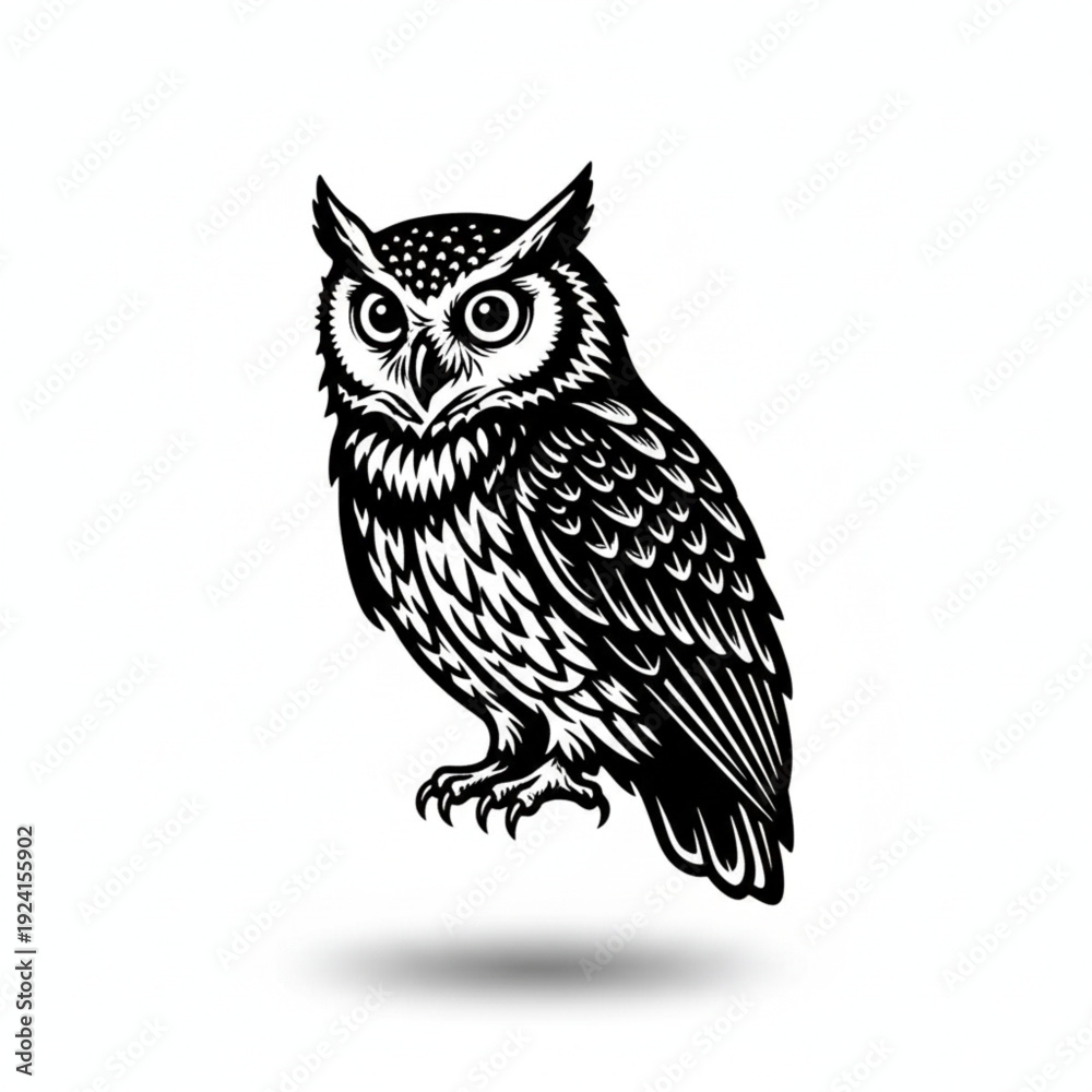 Obraz premium Detailed owl bird vector illustration isolated on white background