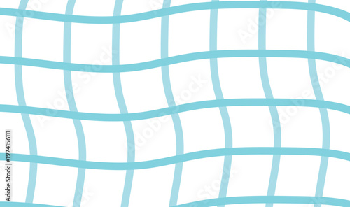 Wavy Sky Blue Checkerboard Grid Seamless Pattern | Distorted Soft Blue Squares Optical Illusion Texture Tile | Modern Retro Abstract Wavy Background Vector 