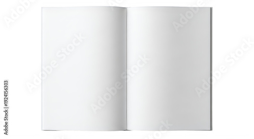 A white book with blank pages isolated on transparent background