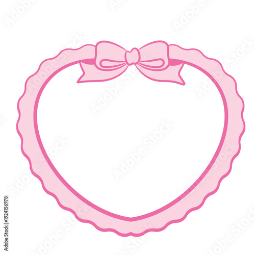 Pink Heart Frame with Bow