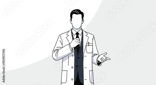 Doctor Speaking Professionally with Microphone and Gesturing.