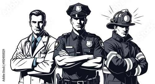 Diverse Professionals Standing Together Confidently.