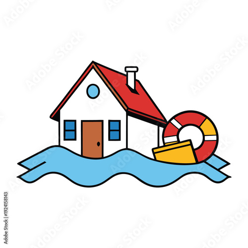 A house submerged in rising floodwaters is rescued as a brave lifesaver guides residents to safety, courage and hope cutting through the storm.
