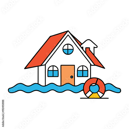 A house submerged in rising floodwaters is rescued as a brave lifesaver guides residents to safety, courage and hope cutting through the storm.
