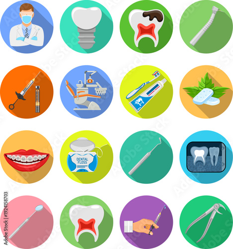 Set Dental Services Icons