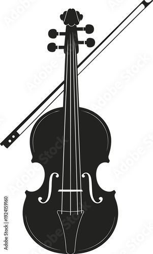 Black and white of a violin with a bow resting on it musical instrument