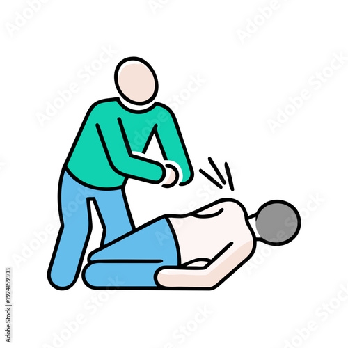 First aid, aid to an unconscious person checking breathing
