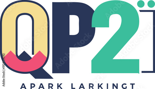 Qp2 apark larkingt logo isolated on transparent background, Vector, illustration