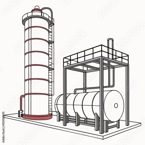 Industrial storage tanks and cylindrical structure