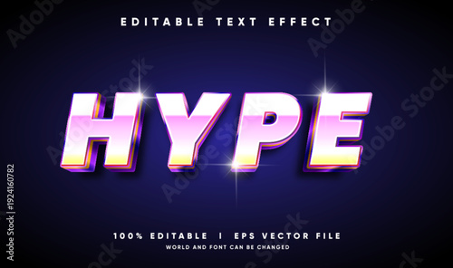hype 3d vector text effect with modern style