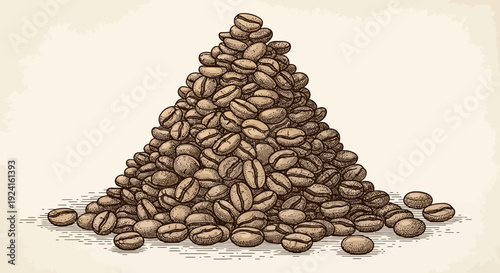 Pile of Coffee Beans Heap Coffee.