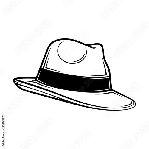 Stylish fedora hat illustration for fashion designs