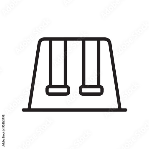 Playground Swings Line Icon Vector On White Background 