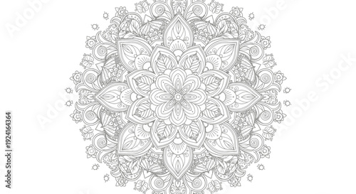 Intricate Mandala Design with Floral Patterns.