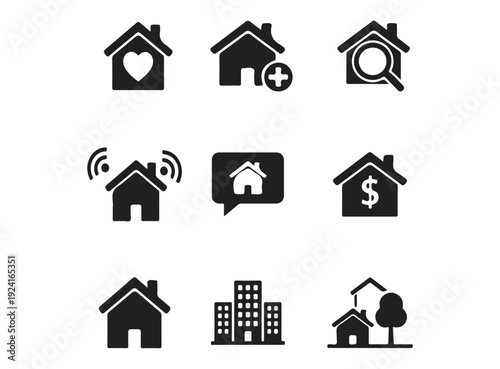 Web home icon for apps and websites. Collection home icons. House symbol. home icon set
