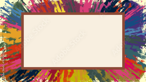 Colorful Painted Frame with Blank Center