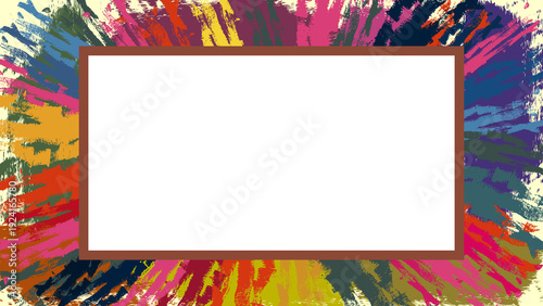 Colorful Painted Frame with Blank Center