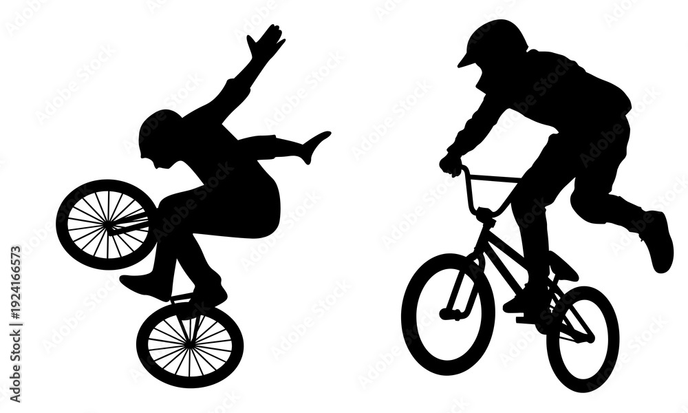 Obraz premium silhouette of a man riding a bike